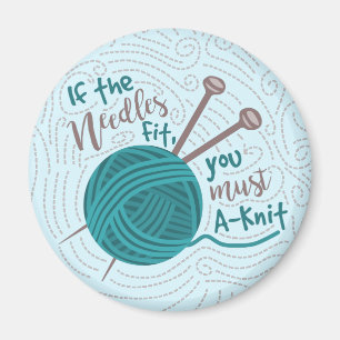 Funny Knitter Humor Needles Yarn Magneet