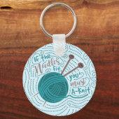 Funny Knitter Yarn Needles Humor Sleutelhanger (Voorkant)