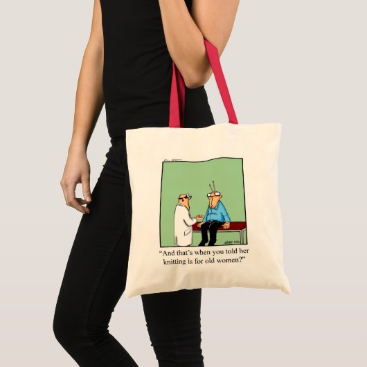 Funny Knitting Humor Canvas tas (Voorkant (product))
