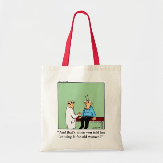 Funny Knitting Humor Canvas tas (Voorkant)