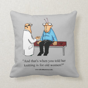 Funny Knitting Humor Sierkussen