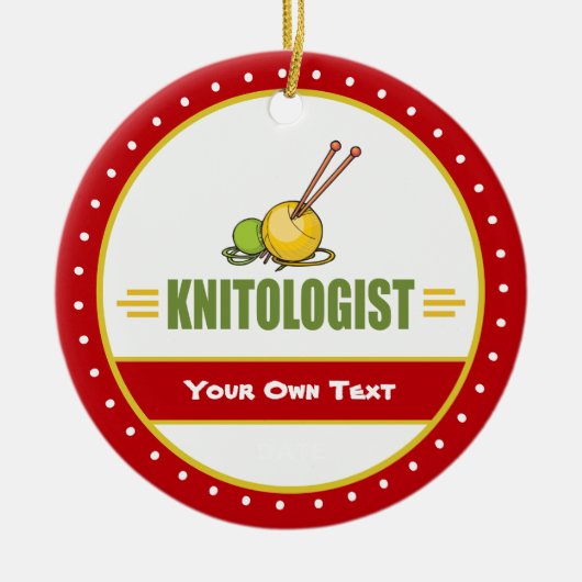 Funny Knitting Keramisch Ornament (Voorkant)