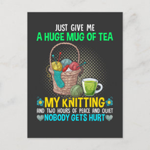 Funny Knitting Moeder Naaldwerk Tea Lover Mam Briefkaart