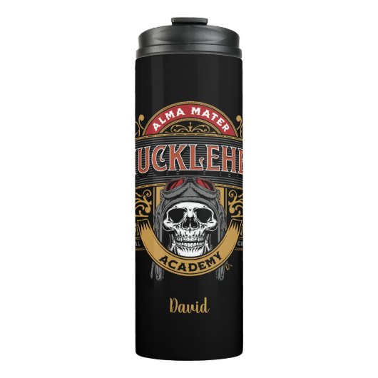 Funny  Knucklehead Academy Skull Thermosbeker (Voorkant)