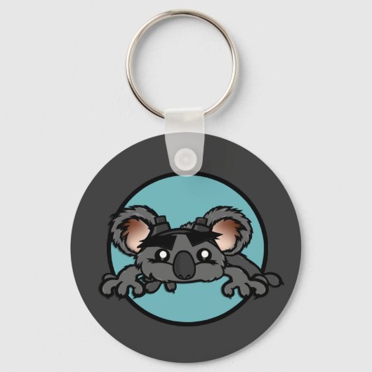 FUNNY KOALA BEER ROUND SLEUTELHANGER (Voorkant)