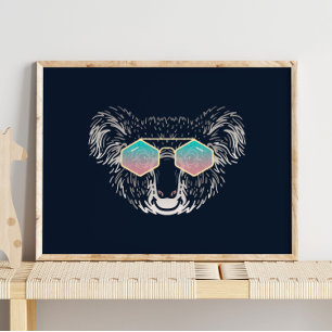 Funny Koala   Met zonnebril wandafdrukken Poster
