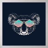 Funny Koala | Met zonnebril wandafdrukken Poster (Voorkant)