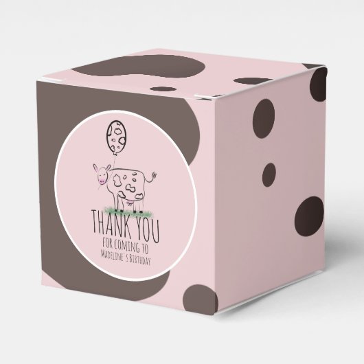 Funny Koe Boerderij Bedankdoosjes (Voorkant Zijde)