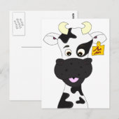 Funny koe cartoon kinder briefkaart (Voorkant / Achterkant)