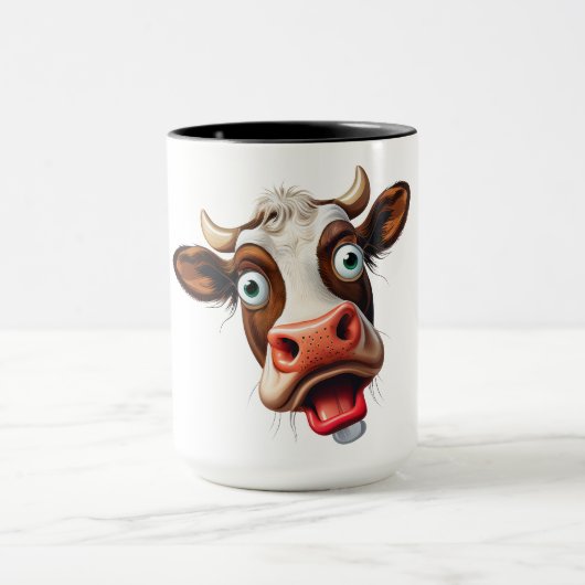 Funny Koe Face Sublimation Mok (Midden)