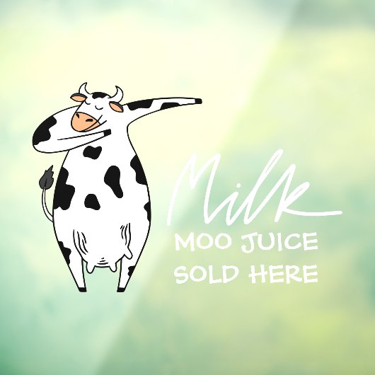 Funny Koe Milk Moo Juice verkocht hier Raamsticker (Vel 3)