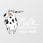 Funny Koe Milk Moo Juice verkocht hier Raamsticker (Vel)