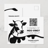 FUNNY KOE MOO-VING REAL ESTATE MAILER KAART (Voorkant / Achterkant)