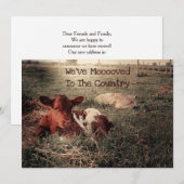 Funny Koe Rustic Country Boerderij Moving Aankondiging (Voorkant / Achterkant)