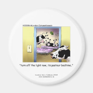 Funny Koeien:Novelty Magnet: "Pasteur Bedtime" Magneet