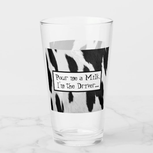 Funny Koeienhuid Designated Driver Milk Glas (Achterkant)
