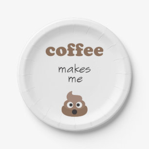 Funny koffie maakt me emoji-zin papieren bordje