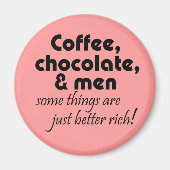 Funny koffiewinkel geeft roze koelkast magneten (Voorkant)