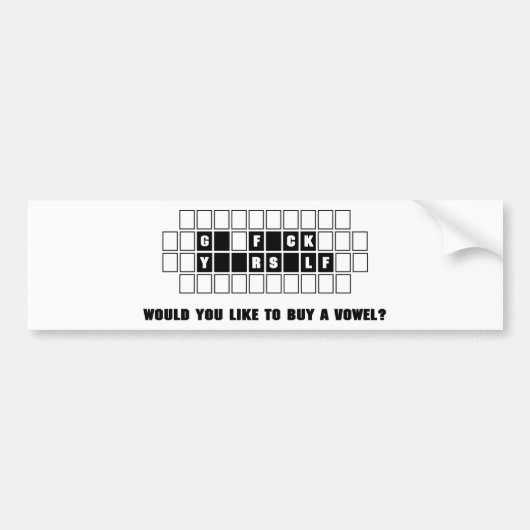 Funny koopt een klinker bumpersticker (Voorkant)