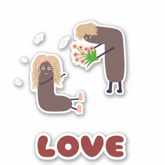 Funny koppel sticker (Voorkant)