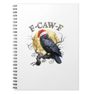 Funny Kraai F-Caw-F Vogel Gothische Kerstman Hoed Notitieboek