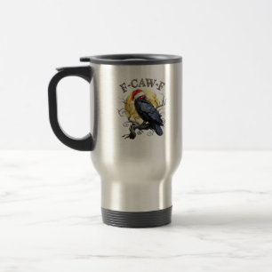 Funny Kraai F-Caw-F Vogel Gothische Kerstman Hoed Reisbeker