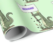 Funny krokodillenuitlijker met gebarentaal cartoon cadeaupapier (Rol Hoek)