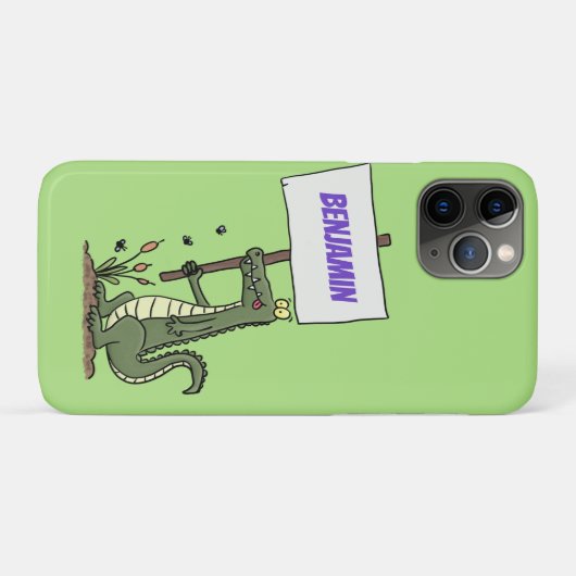 Funny krokodillenuitlijker met gebarentaal cartoon Case-Mate iPhone case (Achterkant (horizontaal))