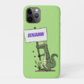 Funny krokodillenuitlijker met gebarentaal cartoon Case-Mate iPhone case (Achterkant)
