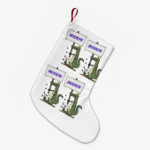 Funny krokodillenuitlijker met gebarentaal cartoon kleine kerstsok (Voorkant (Hangend))