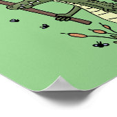 Funny krokodillenuitlijker met gebarentaal cartoon poster (Hoek)