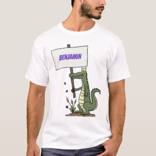 Funny krokodillenuitlijker met gebarentaal cartoon t-shirt