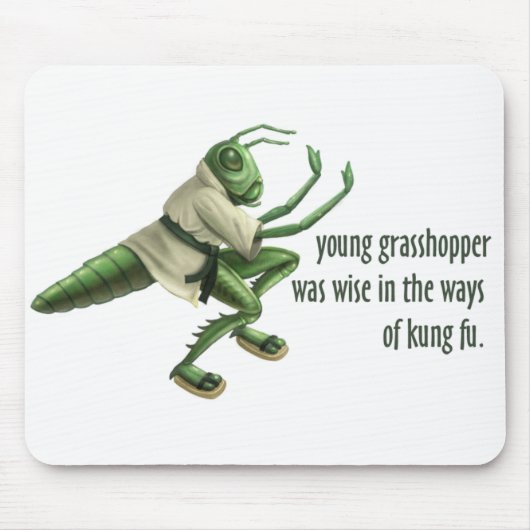 Funny Kung Fu Grasshopper Muismat (Voorkant)