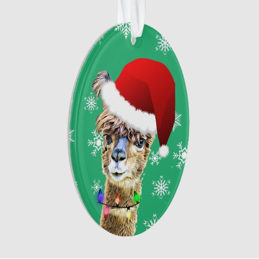 Funny La La Lama Alpaca kerstversiering Ornament (voorkant)