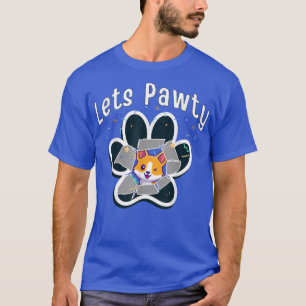Funny laat Pawty Birthday Corgi Kind uitdelen T-shirt