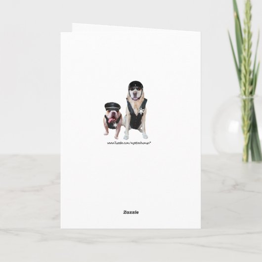 Funny Lab & Bull Dog Officieren Verjaardag Kaart (Achterkant)