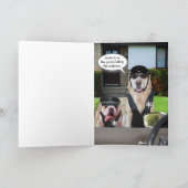Funny Lab & Bull Dog Officieren Verjaardag Kaart (Binnen)