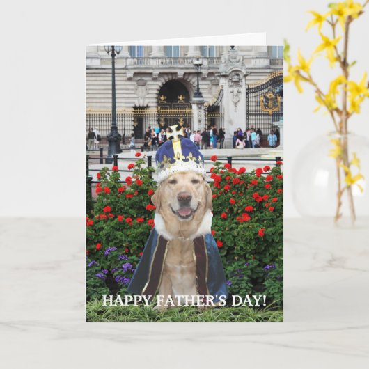 Funny Lab Vaderdag Kaart (Gele Bloem)