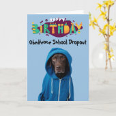 Funny Labrador chien carte d'anniversaire (Fleur jaune)