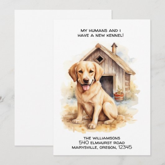 Funny Labrador Chien Faire-part de déplacement (Devant / Derrière)