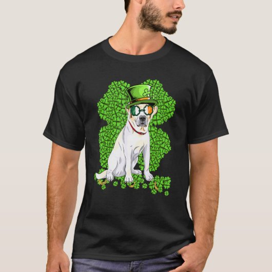 Funny Labrador Dog Shamrock St Patricks Day T-shirt (Voorkant)