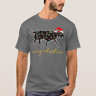 Funny Labrador Dog Tree Kerstlights Xmas Paja T-shirt