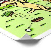 Funny Labrador Golfers Cartoon Yellow Lab Poster (Hoek)