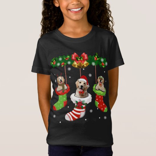 Funny Labrador Kerstboom Sokken Hondenliefhebber X T-shirt (Voorkant)