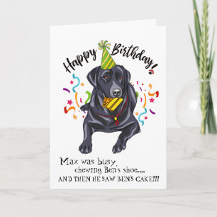 Funny Labrador persoonlijke Happy Birthday-kaart Kaart