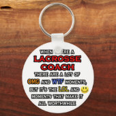 Funny Lacrosse Coach ... OMG WTF LOL Sleutelhanger (Voorkant)