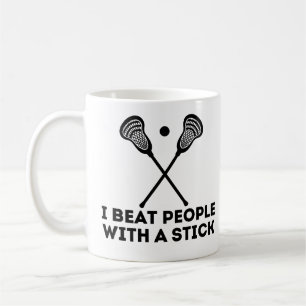 Funny Lacrosse ik sla mensen met een stok Koffiemok