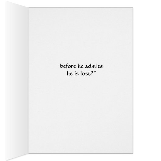 Funny Lady Questions Lost Man Card (Intérieur (Droit))