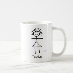 Funny Lady Teacher Vrouw Krijt Stick Figuur Koffiemok