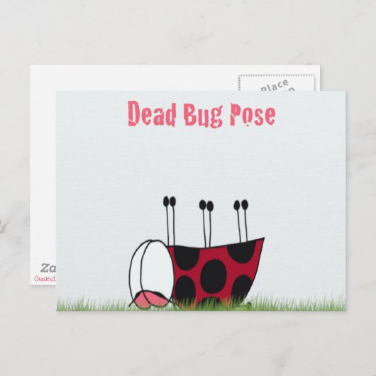 Funny Ladybug Dead Bug Yoga Pose Briefkaart (Voorkant / Achterkant)